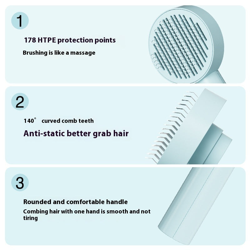 Self-Cleaning Pet Comb - Gentle Grooming for Happy Cats & Dogs