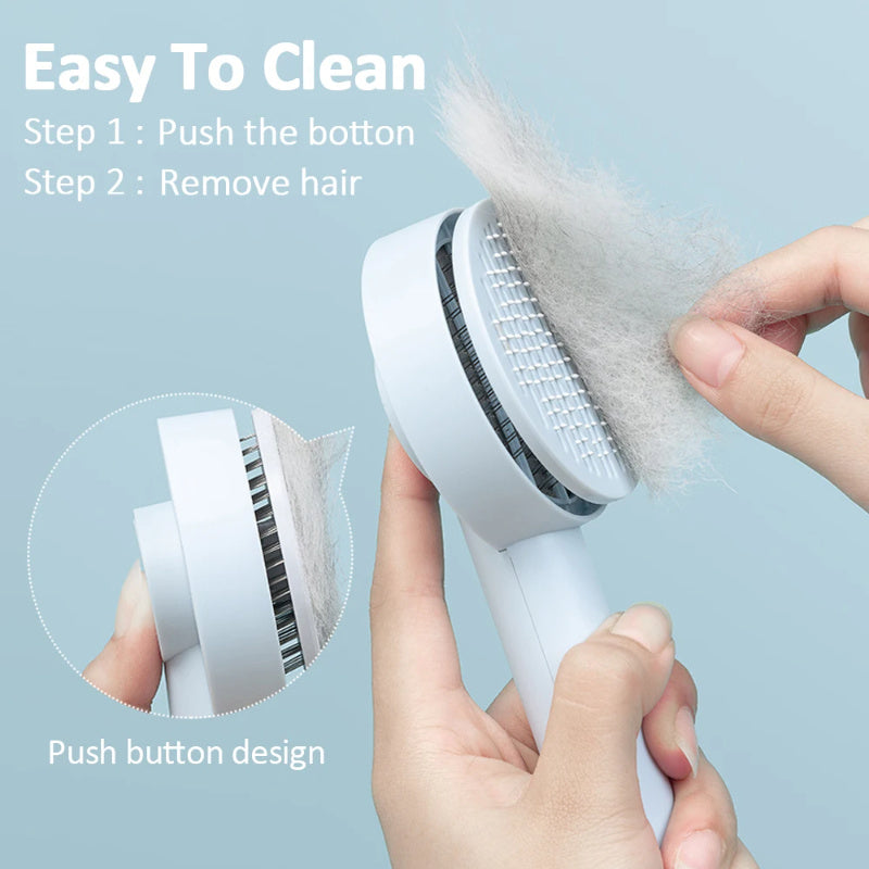 Self-Cleaning Pet Comb - Gentle Grooming for Happy Cats & Dogs