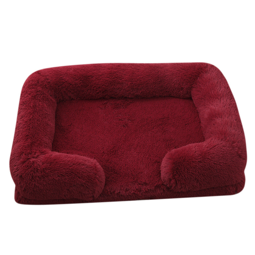 Plush Dog Bed - Cozy Round Nest for Cats & Pups