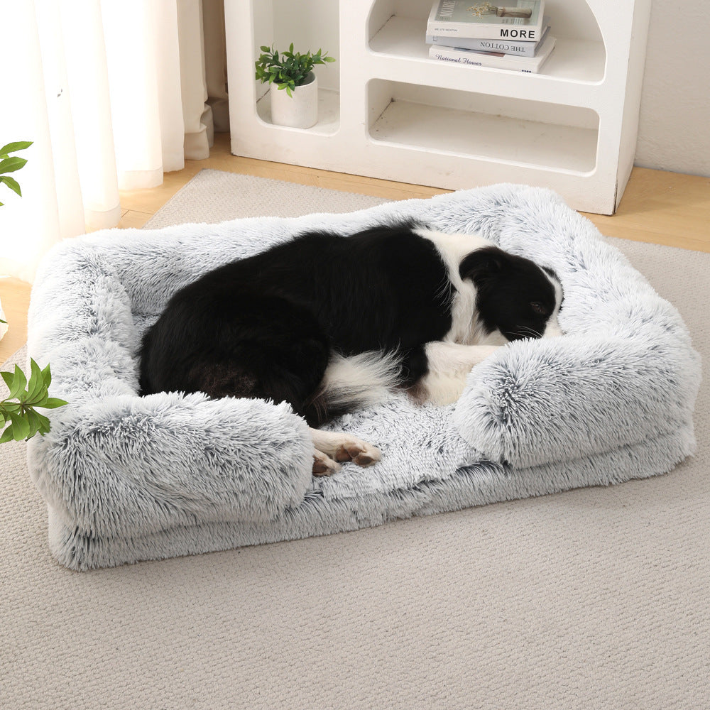 Plush Dog Bed - Cozy Round Nest for Cats & Pups