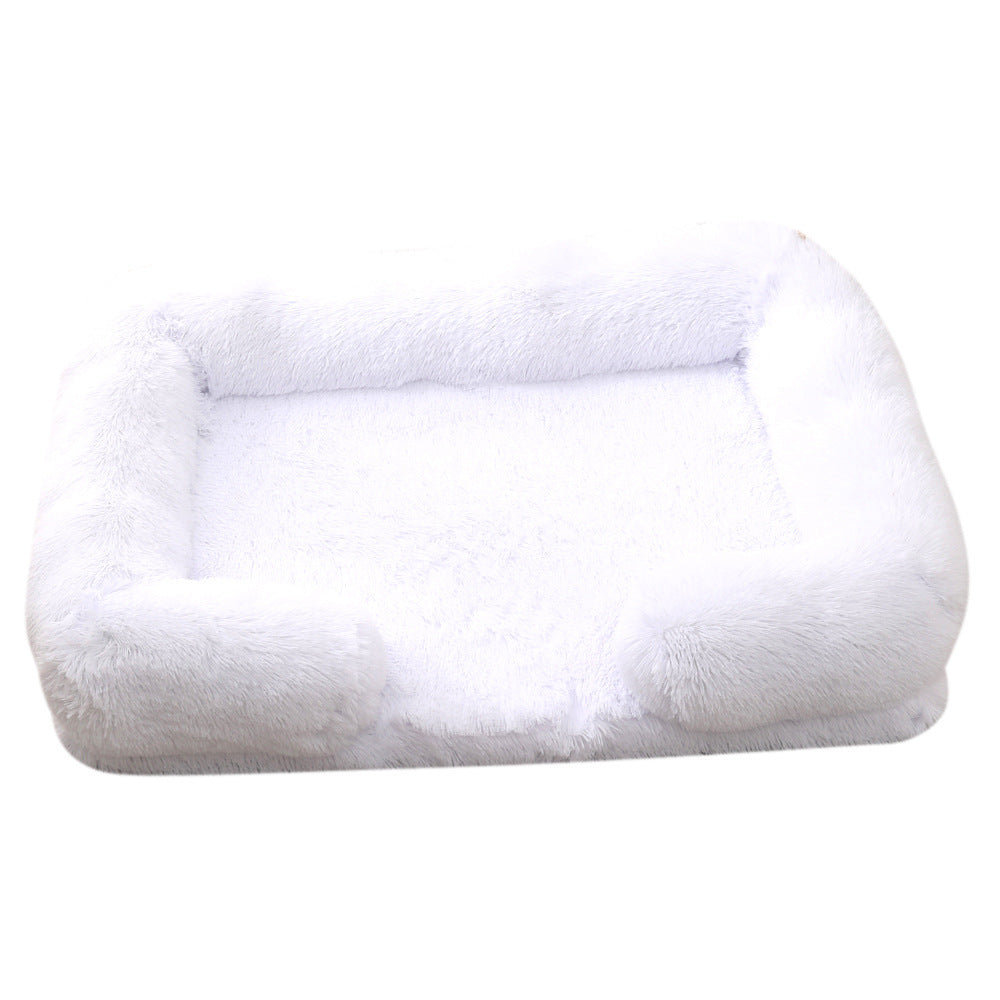 Plush Dog Bed - Cozy Round Nest for Cats & Pups