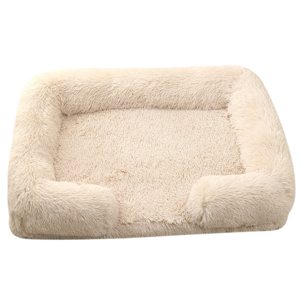 Plush Dog Bed - Cozy Round Nest for Cats & Pups