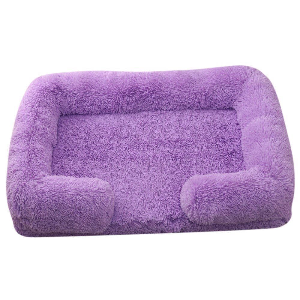 Plush Dog Bed - Cozy Round Nest for Cats & Pups