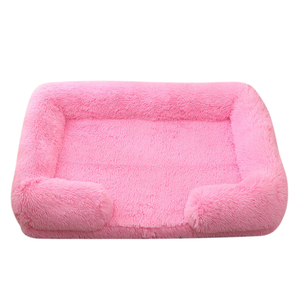 Plush Dog Bed - Cozy Round Nest for Cats & Pups