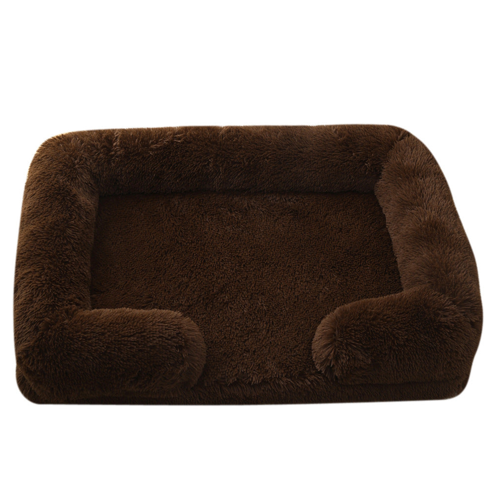 Plush Dog Bed - Cozy Round Nest for Cats & Pups