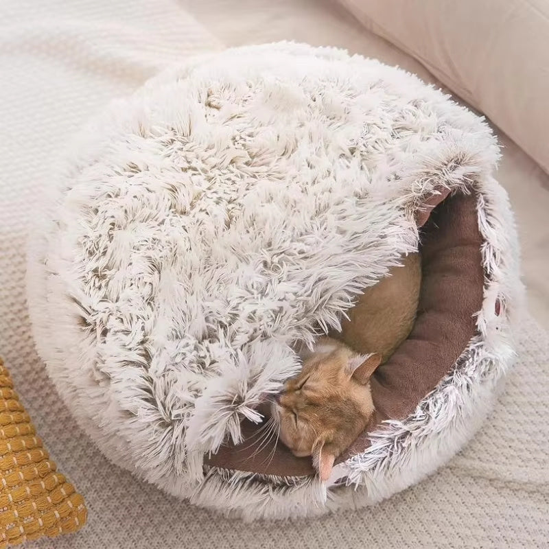 Soft Plush Pet Nest - Warm Cushion for Cats & Dogs
