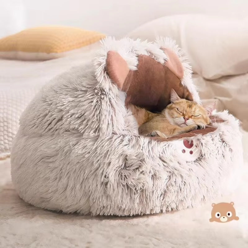 Soft Plush Pet Nest - Warm Cushion for Cats & Dogs