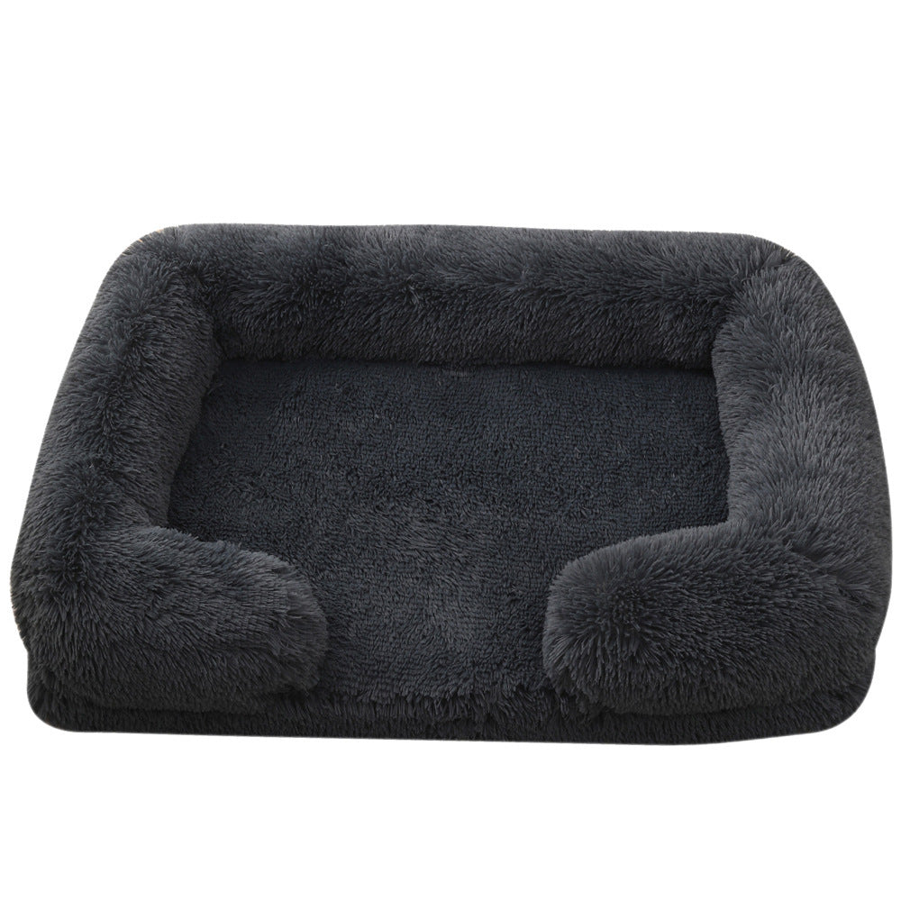 Plush Dog Bed - Cozy Round Nest for Cats & Pups