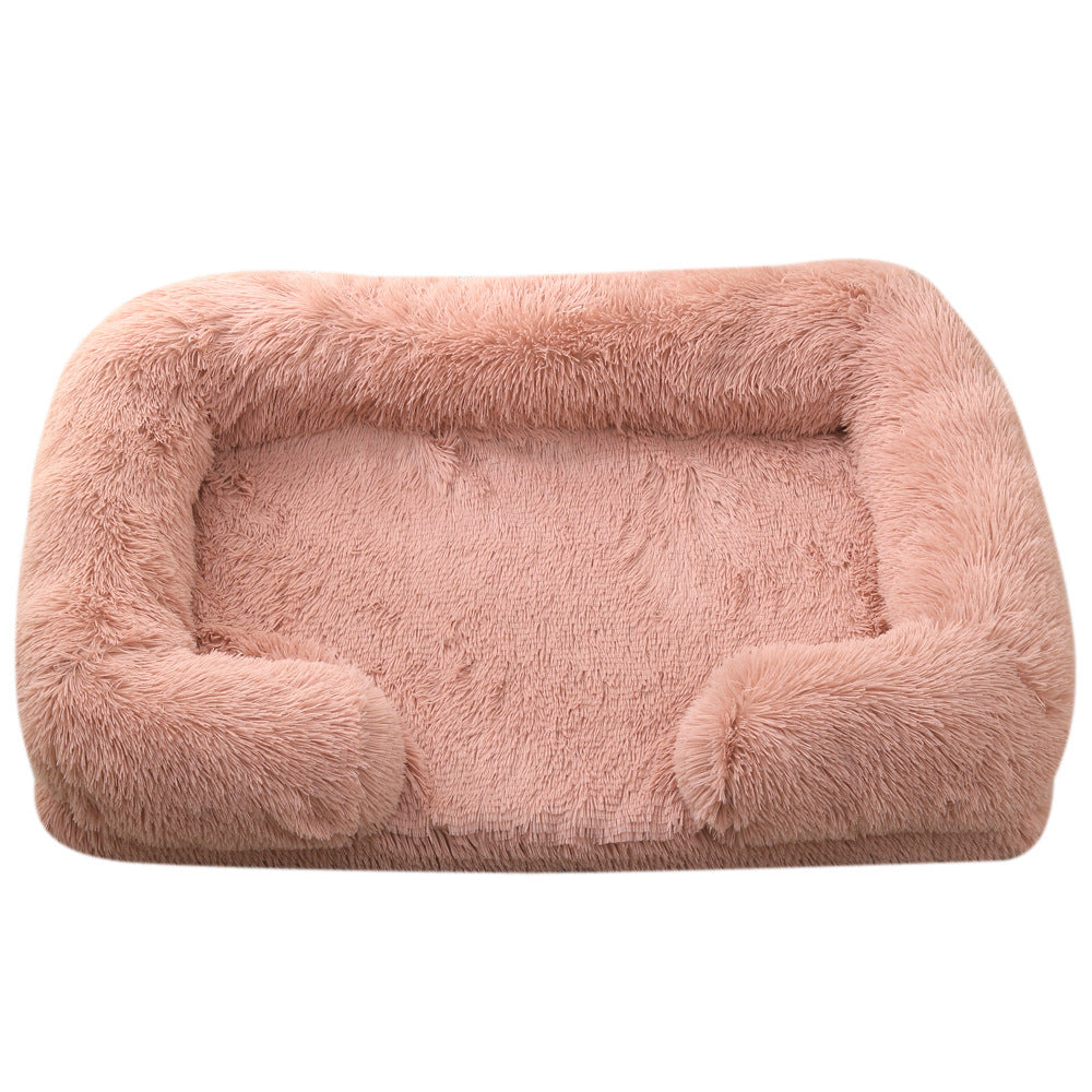 Plush Dog Bed - Cozy Round Nest for Cats & Pups