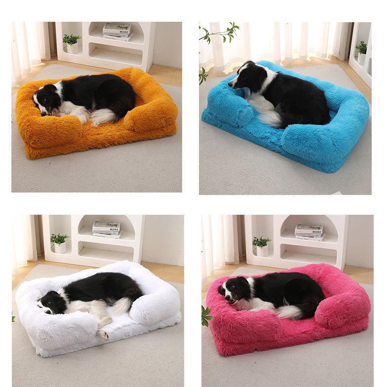 Plush Dog Bed - Cozy Round Nest for Cats & Pups